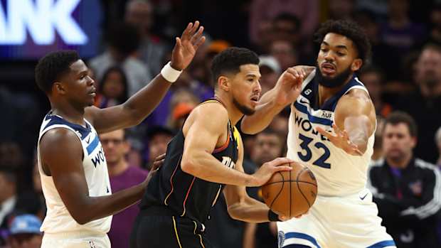 Anthony Edwards, Devin Booker, Karl-Anthony Towns